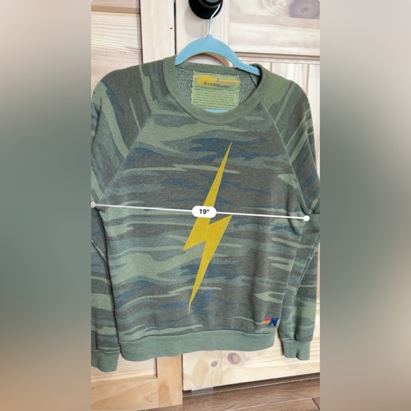 Aviator Nation Bolt Camo Printed Sweatshirt Women’s Small ***has a worn look - Picture 9 of 9